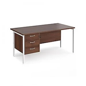 Image of Dams International Maestro 25 Rectangular Home Desk with 3 Drawer Pedestal Wood Walnut 1600 x 725 x 800 mm