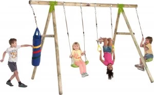 Image of Plum Capuchin Wooden Pole Swing Set