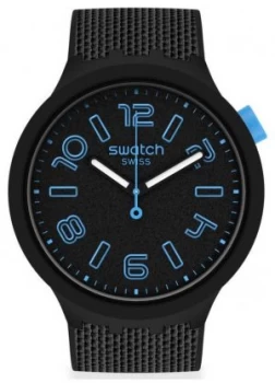 Image of Swatch DEEP CONCRETE Big Bold Black Silicone Strap Watch