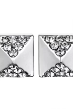 Image of Ladies Karl Lagerfeld Silver Plated Pave Pyramid Earrings 5378311