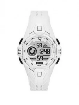 Image of Puma Puma White Digital Dial White Pu Strap Watch