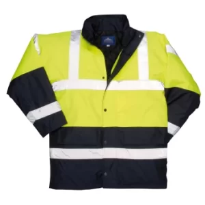 Image of Oxford Weave 300D Class 3 Hi Vis Contrast Traffic Jacket Yellow S
