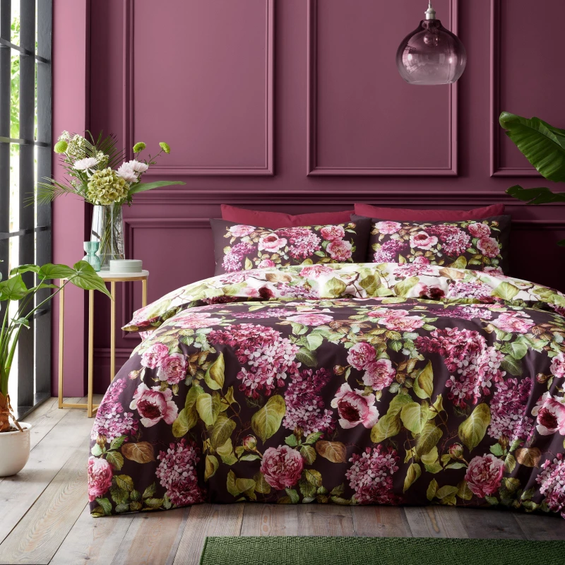 Image of RHS Pia Floral Duvet Cover and Pillowcase Set