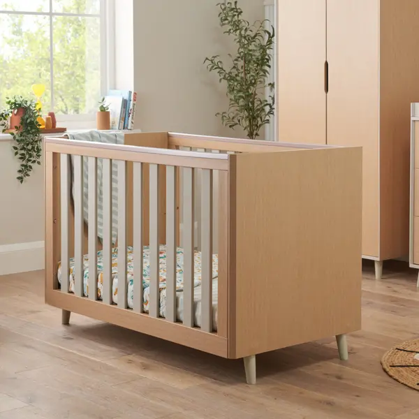 Image of Tutti Bambini Fika Mini Cot Bed Light Oak