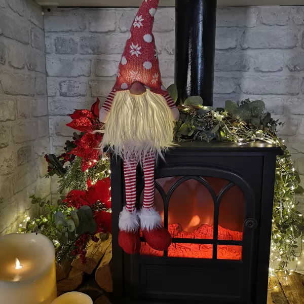 Image of 69cm Battery Lit Christmas Gonk Decoration with Dangly legs in Red