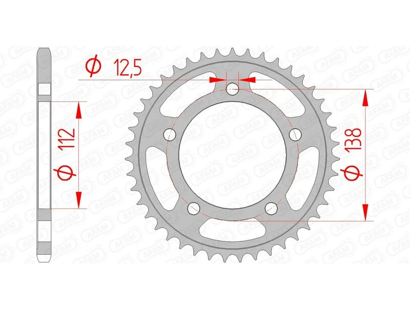 Image of AFAM Steel Standard Rear Sprocket 10627 - 520