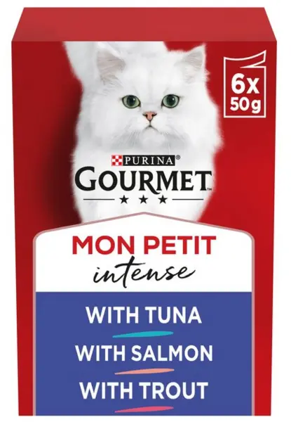 Image of Purina Gourmet Mon Petit Fish Variety Cat Food 6 x 50g