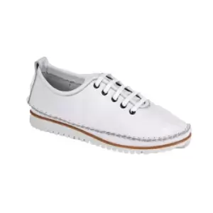 Image of Mod Comfys Womens/Ladies Flexi Softie Leather Trainers (5 UK) (White)