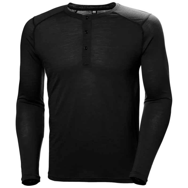 Image of Long sleeve T-Shirt Helly Hansen Durawool Henley Noir Male S