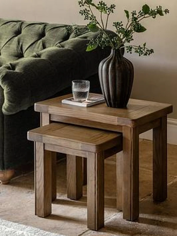 Image of SO'HOME Toledo Oak Nesting Side Tables (Set of 2) Natural Oak ONE SIZE