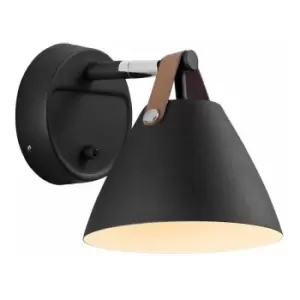 Image of Nordlux Strap 15cm Dome Wall Lamp Black, GU10