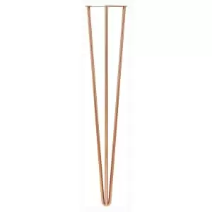 Image of Rothley 710mm 3 Pin Hairpin Leg - Polished Copper - Set of 4