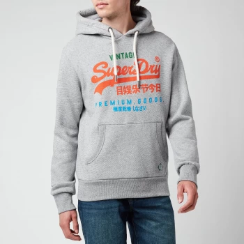 Image of Superdry Mens Vintage Logo Tri Hoodie - Silver Glass Feeder - L