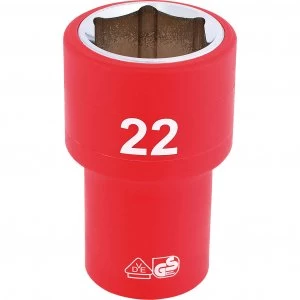 Image of Draper 1/2" Drive VDE Fully Insulated Hexagon Socket Metric 1/2" 22mm