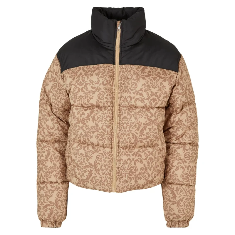 Image of Urban Classics Puffer Jacket Urban Classics AOP Retro Beige Female S