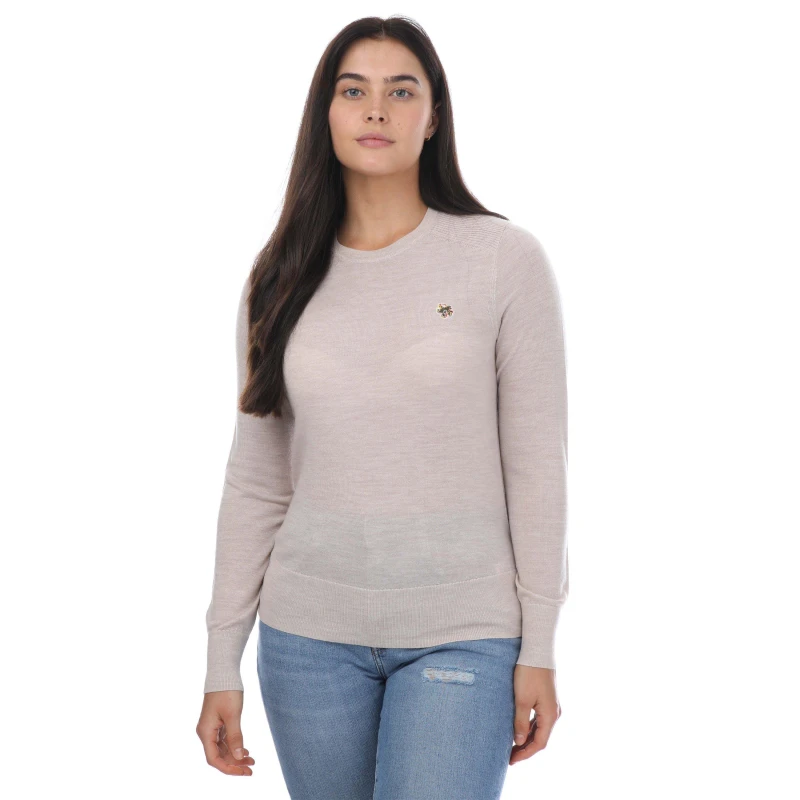 Image of Ted Baker Averiii Merino Wool Crew Neck Jumper - Beige Beige 8