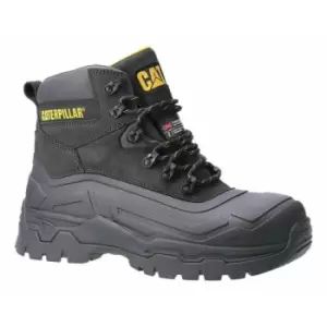 Image of Mens Typhoon sbh Leather Safety Boots (9 uk) (Black/Yellow) - Caterpillar