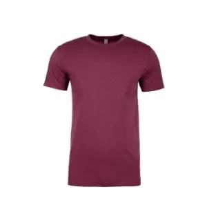 Image of Next Level Adults Unisex Suede Feel Crew Neck T-Shirt (L) (Heather Maroon)