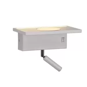 Image of Rob 22cm LED Wall Light 5W+3W 530Lm 3000K USB and Wireless Charge White