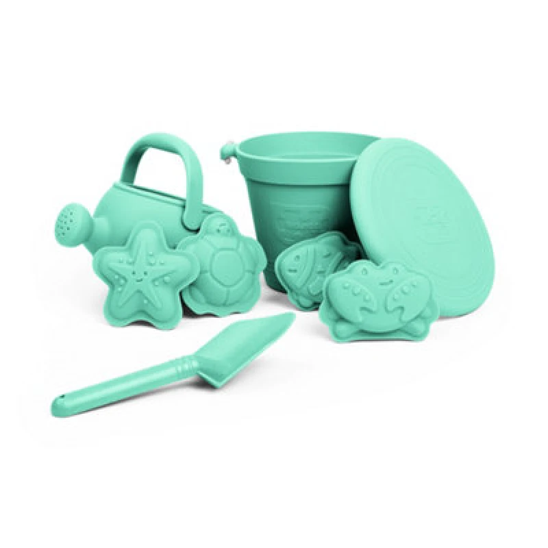 Image of Bigjigs Toys 5 Piece Silicone Beach Bundle - Eggshell Green