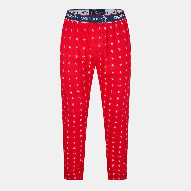 Image of Original Penguin Original Penguin Men Lounge Jersey Red Pyjamas Bottoms Size: large Red L Male 5056395821268