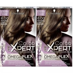 Image of Schwarzkopf Colour Expert Hair Dye in Natural Light Brown Duo Pack