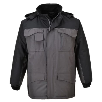 Image of Portwest Ripstop Parka Black / Grey M