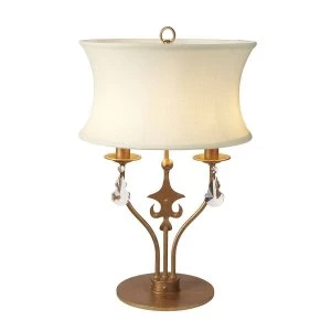 Image of 2 Light Table Lamp - Gold Patina, E14