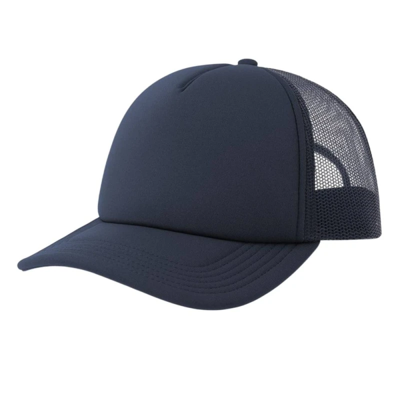 Image of Atlantis Mens Rapper-S 5 Panel Mid Visor Trucker Cap in Navy Navy Male One Size