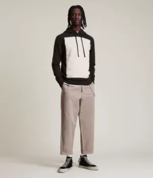 Image of AllSaints Mens Lobke Pullover Hoodie, Midnight Black, Size: M