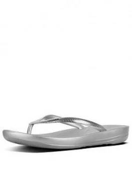 Image of FitFlop Fitflop Iqushion Ergonomic Flip flops Mirror Silver Size 7 Women