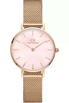 Image of Unisex Daniel Wellington Petite 28 Melrose Rose Gold Mother of Pearl Watch DW00100513
