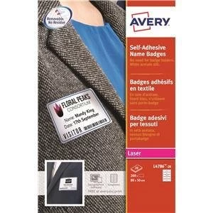 Image of Original Avery L4786 Self Adhesive Name Badge 200 Labels