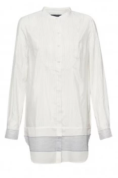 Image of French Connection Hasan Flex Striped Tunic Shirt Cream
