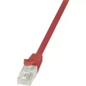 Image of LogiLink CP1074U RJ45 Network cable, patch cable CAT 5e U/UTP 5m Red incl. detent