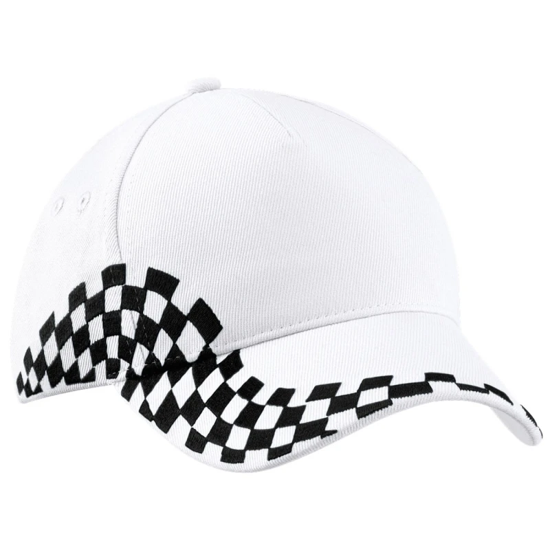 Image of Beechfield Beechfield Men Grand Prix Baseball Cap in White White One Size Male 5055805437648