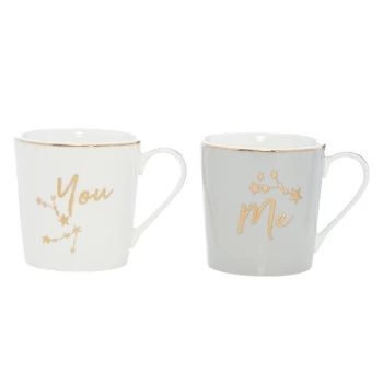 Image of Biba You & Me Set of 2 Mugs - Black/White