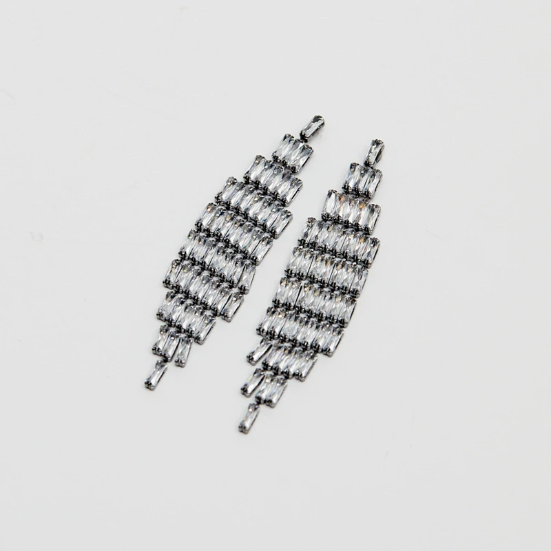 Image of Jon Richard Jet Plated Statement Drop Earrings Black