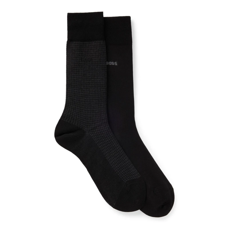 Image of Boss Boss 2p Houndstooth Mc 10257408 01 - Black 6 - 12 Months