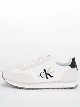 Image of Calvin Klein Jeans Retro Runner 1 Trainers - Bright White, Bright White, Size 44, Men