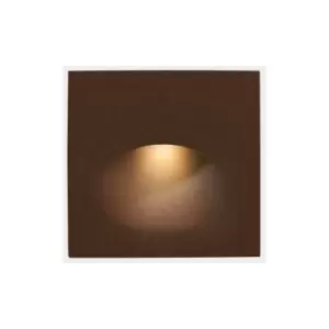 Image of Leds C4 Bat Square Oval Outdoor LED Recessed Wall Light Square Brown IP65 2.2W 3000K