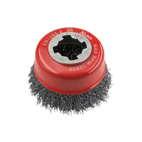 Image of Faithfull X Lock Crimped 0.3mm Steel Wire Cup Brush FAIWBC75XL Diameter: 75mm