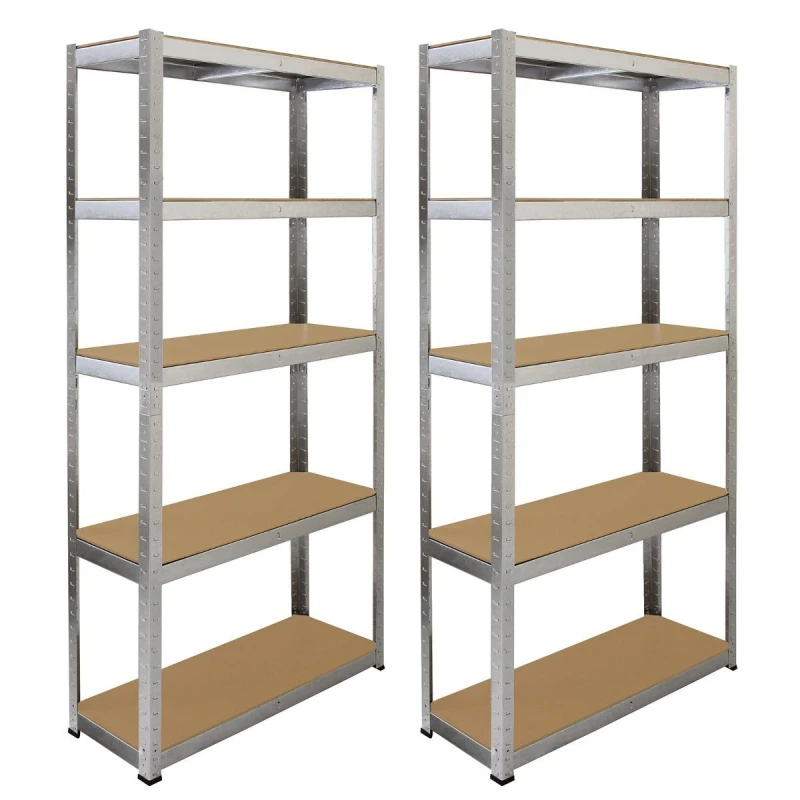 Image of MONSTER RACKING Monster Shop - 2 x Silver Racking Bay Units 5 Tier & Workbench Shelving Unit 5055986123521
