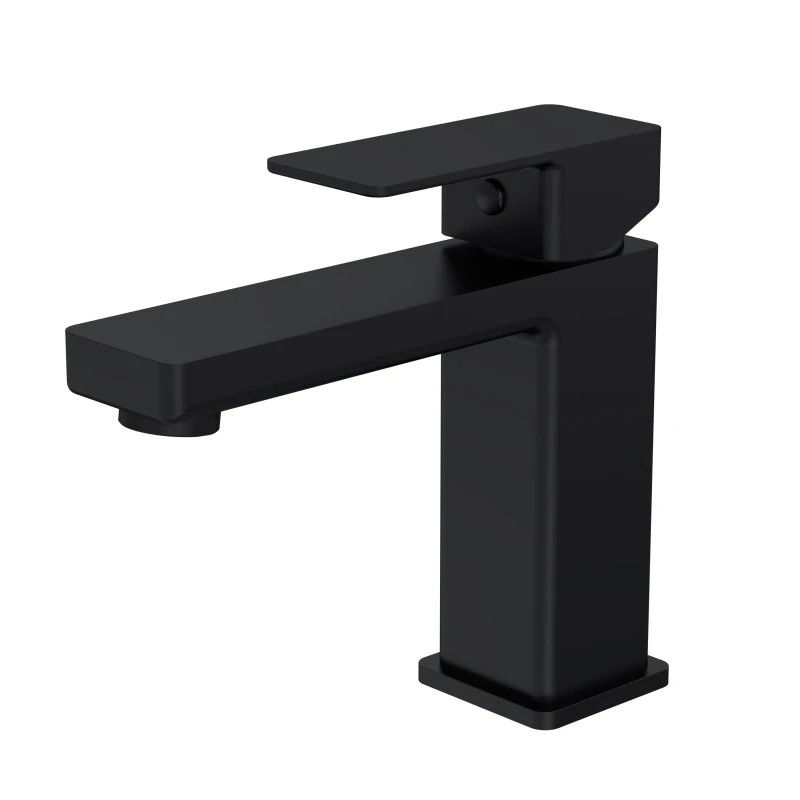 Image of Balterley Square Mono Basin Mixer Sink Tap, Dual Lever Control - Matt Black Unisex