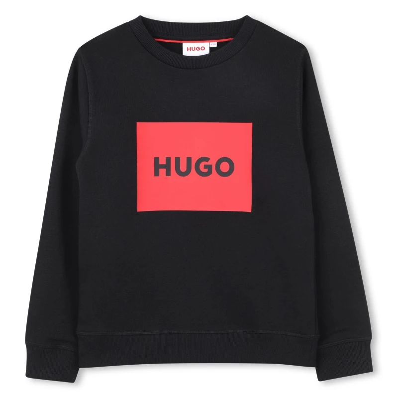 Image of Hugo Box Logo Crew Jn62 Black 09B male 4Y