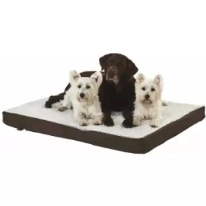 Image of Bunty Ultra Soft Fur Washable Dog Pet Mattress Basket Bed Cushion Fleece Pillow - Brown - Large