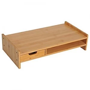 Image of HOMCOM Monitor Stand And Organizer Bamboo 480 mm x 75mm x 270 mm