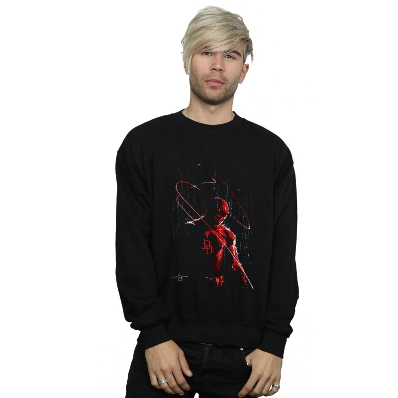 Image of Marvel Marvel Men Daredevil Painting Sweatshirt in Black Size: Small Black S Male 5057972390252