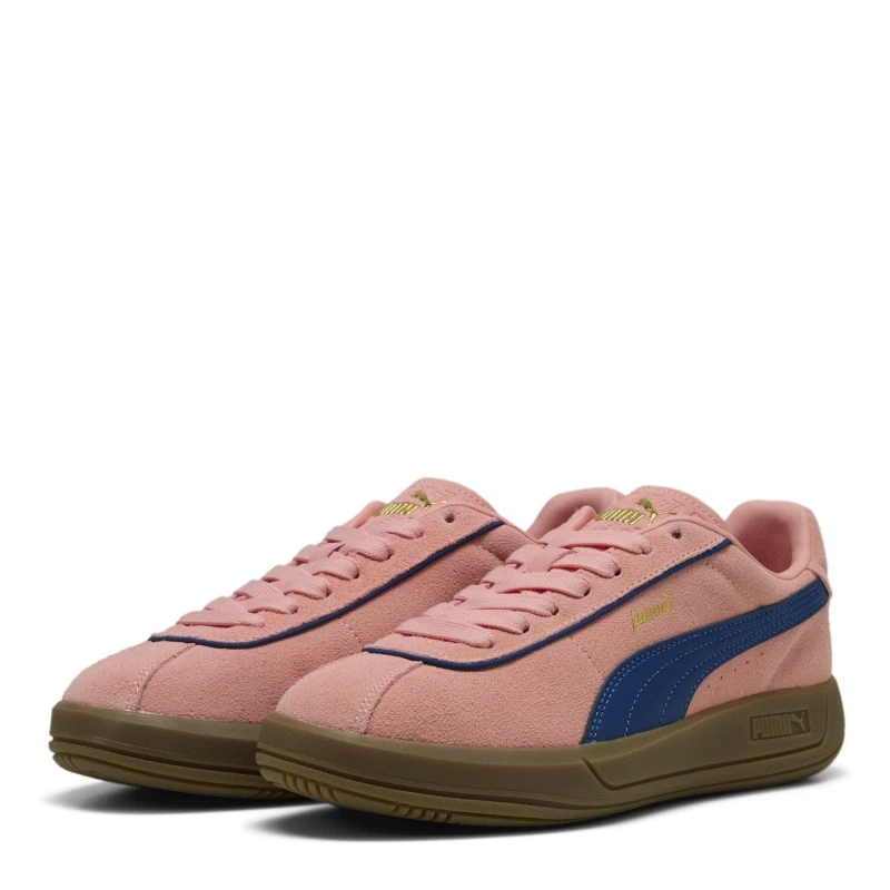 Image of Puma Womens Club Klassika Low-Top Trainers Peach/Blue/Gum female 6 (39)