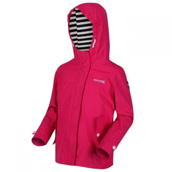 Image of Regatta Girls Bibiana Striped Lined Hooded Jacket - Pink